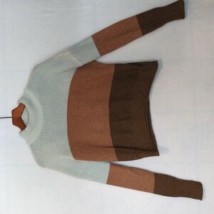 Pink Rose Colorblock Knit Women's Sweater M‎